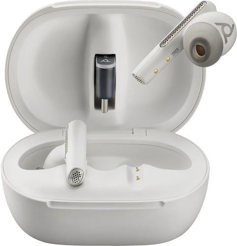 POLY Voyager Free 60+ UC White Sand Earbuds +BT700 USB-C Adapter +Touchscreen Charge Case POLY Voyager Free 60+ UC White Sand Earbuds +BT700 USB-C Adapter +Touchscreen Charge Case